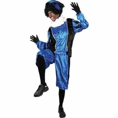 Roetveeg pietenpak blauw/zwart volwassenen