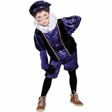 Roetveeg pietenpak paars/zwart kinderen