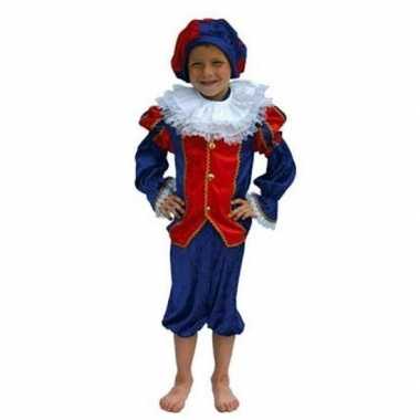 Zwarte Piet pak kind rood/blauw